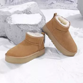 Обувь Qirui Зимние сапоги модные и универсальные чистая шерсть теплые 43 малиновый