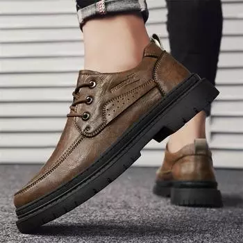 Обувь ручной работы из натуральной кожи осень-зима в винтажном стиле повседневная мужская обувь на шнуровке походные ботинки до щиколотки обувь для мужчин мужские ботинки 38