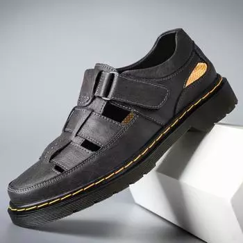 Обувь ручной работы, сандалии хорошего качества, непромокаемые летние повседневные уличные сандалии, удобная обувь для мужчин, повседневная римская пляжная мужская обувь 38