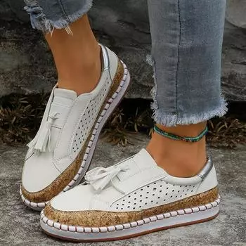 Обувь с кисточками в стиле ретро, женские повседневные лоферы на плоской подошве с вырезами, женские кроссовки без шнуровки, спортивные кроссовки из искусственного нубука, Zapatos De Mujer 43 красный