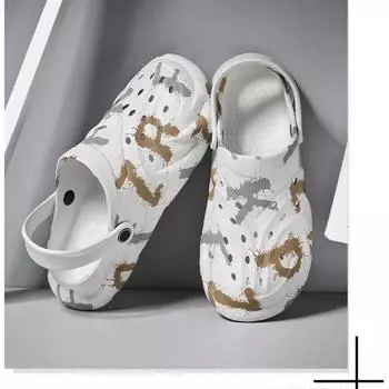 Обувь с отверстиями, мужская летняя модная повседневная уличная пляжная обувь, сандалии, индивидуальные сандалии с дезодорантом, мужские тапочки 40 чёрный