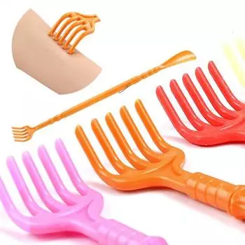 Обувь с рогом, длинной ручкой, подъемник для ленивой обуви, противоскользящая ручка, гибкий длинный рожок для обуви, массажный коготь двойного назначения красный