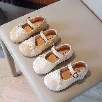 Обувь-шапочка для девочек, дышащая мягкая подошва, обувь принцессы для маленьких девочек, маленькие кожаные туфли для маленьких девочек 22