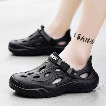 Обувь Stepping On Shit Hole, мужская модная верхняя одежда, сумка и тапочки, нескользящие износостойкие пляжные сандалии на толстой подошве 40 серый