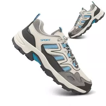 Обувь унисекс, уличная дышащая походная обувь, водонепроницаемая треккинговая обувь, комфорт на весь день для мужчин и женщин 36 серый/синий