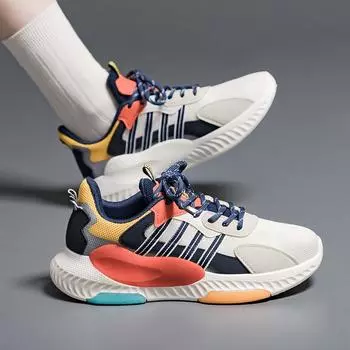 Обувь унисекс весна лето мужские кроссовки дышащие кроссовки мягкая подошва повседневные нескользящие туфли на платформе женская модная обувь 35 female size бежевый