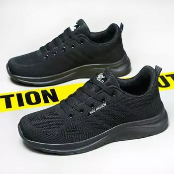 Обувь Весна Новые универсальные чисто черные туфли, дышащие, не воняющие ноги спортивная обувь, повседневная обувь 39 чёрный