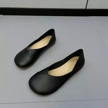 Обувь женская 2024 года, слипоны, неглубокий носок, мягкий, круглый носок, повседневные женские кроссовки, балетки, универсальные, новые, слипоны, летнее платье 35 хаки