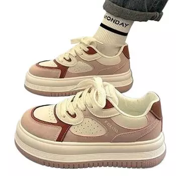 Обувь женская 2024 Modis All-Match повседневные женские кроссовки разноцветные круглые носки сабо на платформе новые милые ретро маленькие летние 35 чёрный