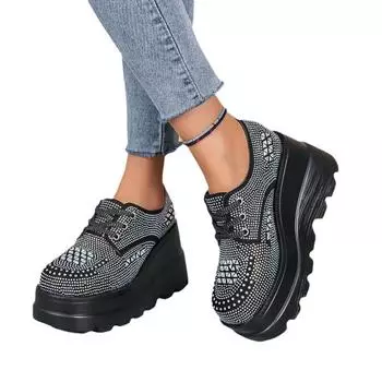 Обувь женская 2024 Modis Slip-on Round Toe повседневные женские кроссовки на плоской подошве осенние мокасины с меховыми сабо на платформе новые милые Slip-on Dr. 35 чёрный