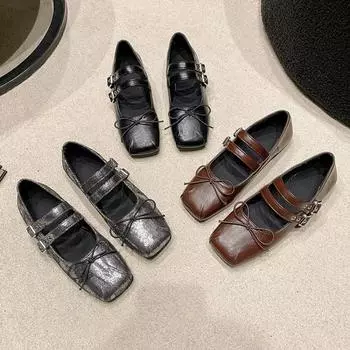 обувь женская 2024 тренд новый стиль женская обувь на плоской подошве мокасины конфетного цвета туфли на плоской подошве удобная женская обувь Zapatos Mujer 35 чёрный