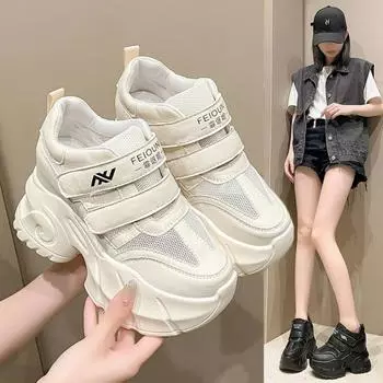 обувь женская 2024 тренд женские кроссовки туфли на платформе пэчворк повседневная женская обувь на открытом воздухе вулканизированная обувь Zapatillas Mujer 34 чёрный