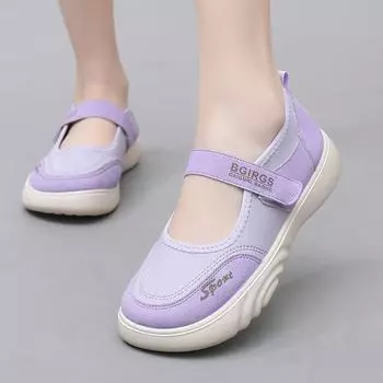 Обувь женская 2025 весна и осень новая удобная ленивая однопедальная повседневная дышащая износостойкая модная универсальная женская обувь 35 фиолетовый