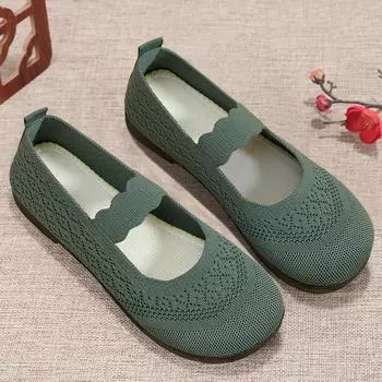 Обувь женская для отдыха, новая обувь для мам среднего и пожилого возраста, одна педаль, дышащая, одинарная обувь, повседневная спортивная обувь, старая Пекинская тканевая обувь 36