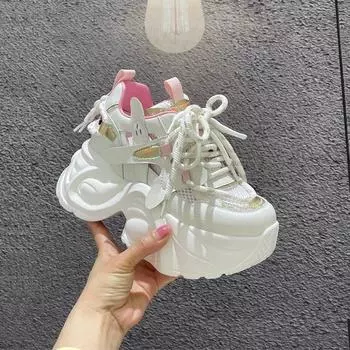 Обувь женская летняя сетчатая дышащая новая модная универсальная с увеличением роста белая обувь женская 34