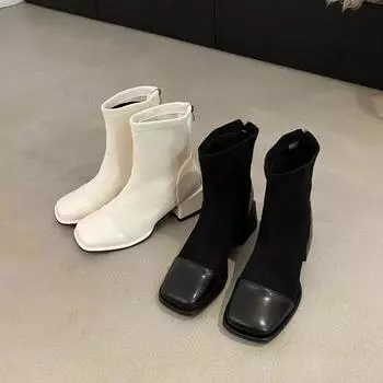 Обувь женская Лидер продаж женские ботинки на шнуровке с круглым носком однотонные короткие бочонки на среднем каблуке водонепроницаемые модные ботинки в британском стиле 35