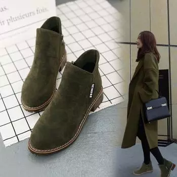 Обувь женская мода толстая подошва ботильоны удобные большие размеры зимние ботинки для женщин женские сапоги на платформе Botas De Mujer 35