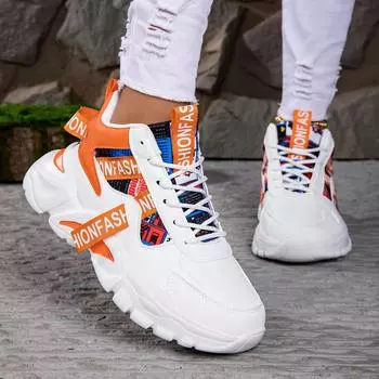 Обувь женская новая летняя женская обувь универсальная платформа белые туфли легкие осенние повседневные кроссовки 35 оранжевый