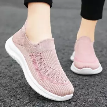 Обувь женская обувь универсальная 2025 новая спортивная обувь мягкая подошва ленивая обувь тренд летающая плетеная однопедальная повседневная обувь 36
