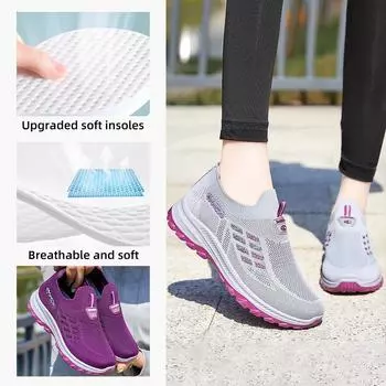 Обувь женская обувь универсальная летняя новая однопедальная обувь для ходьбы среднего и пожилого возраста импортная торговля удобная дышащая обувь для мам 36