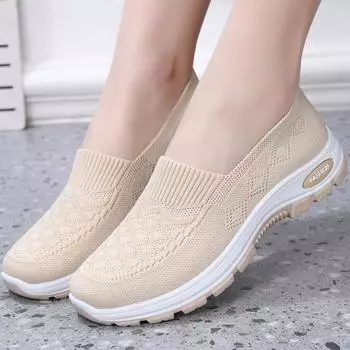 Обувь женская повседневная мягкая подошва кроссовки дышащая сетчатая обувь обувь для мам кроссовки женская 36 чёрный