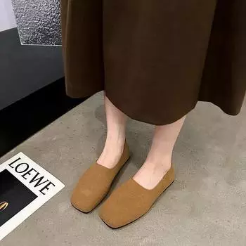 Обувь женская повседневная женская обувь на плоской подошве с квадратным носком и неглубоким носком Модис туфли на плоской подошве слипоны осень новые мокасины весна осень ретро лоферы 35