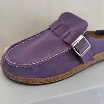 Обувь женская ретро обувь слипоны мюли женские удобные балетки женские новые большие размеры 43 повседневные мужские летние балетки 35 фиолетовый