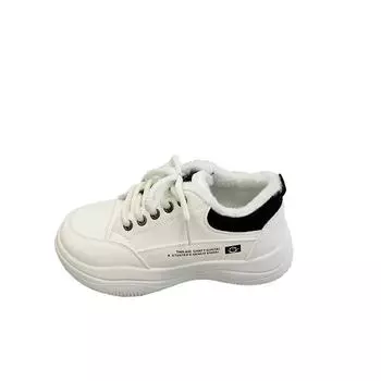 Обувь Женская Шнуровка Женские Вулканизированные Туфли Уличные Теплые Женские Кроссовки Круглый Носок Низкий Каблук ПУ Женская Повседневная Обувь 35