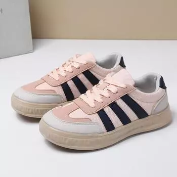 Обувь женская Tide Толстая подошва Сезон сетчатые белые туфли дышащие повседневные ретро-борд обувь кроссовки 36 розовый