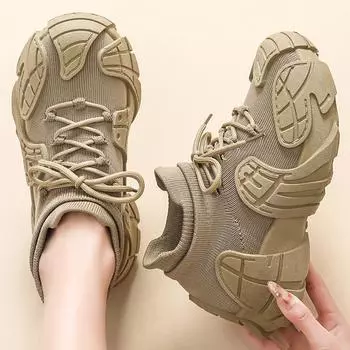 Обувь женская весенне-осенняя на платформе папины туфли женские дышащие носки из хлопчатобумажной ткани кроссовки женская повседневная обувь Octopus увеличивающая высоту обуви 36