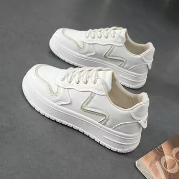 Обувь женская весна 2024 новинка интернет знаменитости популярная обувь для скейтбординга женская популярная белая обувь на платформе в этом году 35 серый