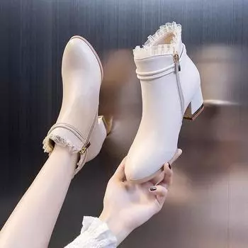 Обувь женские ботильоны с острым носком, со стразами, элегантные, на среднем каблуке, короткие туфли для женщин, белые ботильоны, шикарные, Y2k, горячие, ПУ 35
