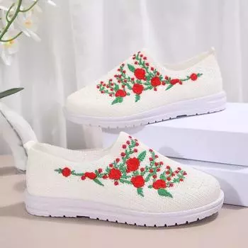 Обувь, женские кроссовки, сетчатая дышащая удобная обувь с цветочным принтом для мам, мягкая однотонная модная женская обувь, легкая обувь для женщин 36 чёрный