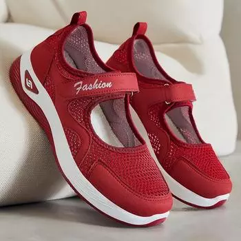 Обувь Женские летние туфли-одиночки Туфли для мам Повседневная обувь на липучках для людей среднего и пожилого возраста 36