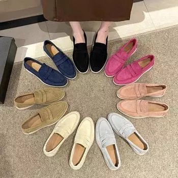Обувь женские мокасины с круглым носком и мехом повседневные женские кроссовки 2025 мокасины новые слипоны для отдыха на шнуровке флок шитье Soli 41 хаки