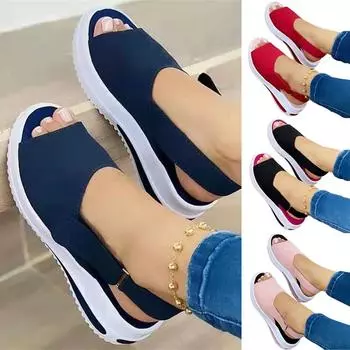 Обувь Женские сандалии на платформе Летняя женская удобная прогулочная женская повседневная обувь 38 синий