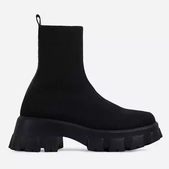 Обувь Женские сапоги Вязаные сапоги-носки Женские короткие дышащие сапоги на толстой подошве размера плюс 43 Ботинки на платформе Ботильоны на каблуках 35