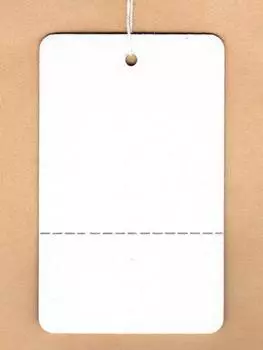 Обычная белая бирка 6341M x белые штуки (ценник) (37 60мм, перфорированный, резьба)/1000 белый