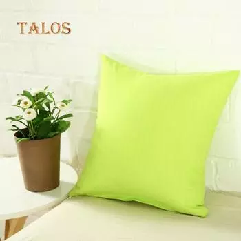 Обычная однотонная наволочка для домашнего дивана, льняная хлопковая квадратная наволочка, украшение фиолетовый