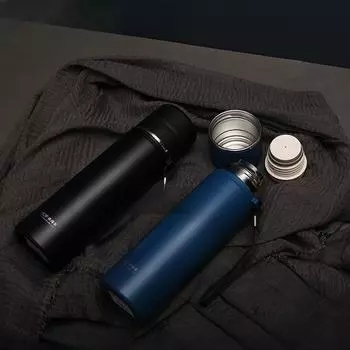 Обычная вакуумная кружка-пуля для студентов, простые портативные чашки для воды для отдыха на открытом воздухе 460 синий