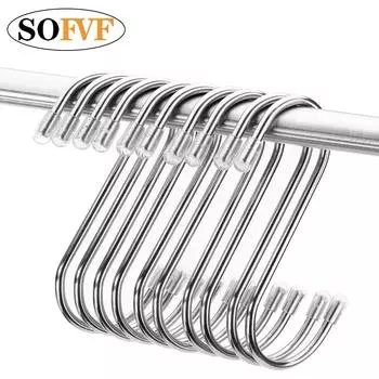 Обычно используются кухонные крючки S-образной формы из нержавеющей стали.. Цельные крючки немагнитны.