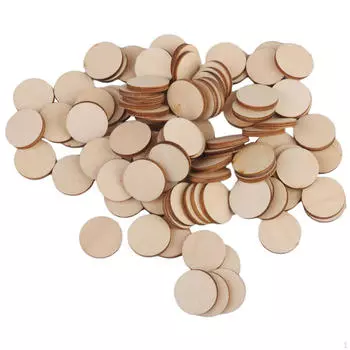 Обычные неокрашенные деревянные круглые украшения для изготовления карт своими руками Декор - 100шт. 20мм.