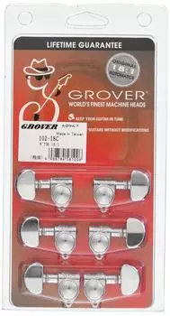 Обычный импортный набор гитарных колков GROVER из 6 хромированных [Отечественный продукт] 102-18C 3:3