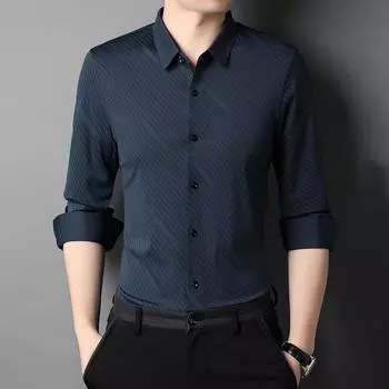 Обычный лацкан Повседневный полосатый тонкий хлопок Осень M