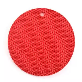 Обжигающий кухонный обеденный стол, круглый антиобжигающий нагревательный коврик для столовых приборов, сотовый чистый цвет, изоляция, простая посуда, подставка для столовых приборов 17.5*0.4cm жёлтый