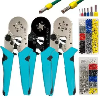 Обжимные клещи для трубчатых клемм Ручной инструмент HSC8 6–4A 0,25–10 мм2 6–6A 0,25–6 мм2 Комплект зажимов для электрических мини-проводных наконечников HSC8 6-4B