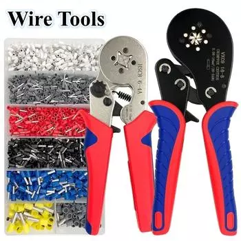 Обжимные клещи HSC8 6-4A 0,25 мм-10 мм/6-6A/16-6 0,08 мм-16 мм Трубчатая клеммная втулка Ручной инструментОбжимные клещи для электрических проводов