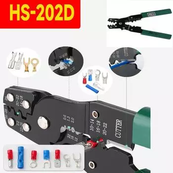 Обжимные клещи, инструмент для обжима кабельных наконечников, плоскогубцы для резки оголенных клемм, кусачки для квадратных миллиметров 0,25–2,5, 4–16, ручной инструмент для резки