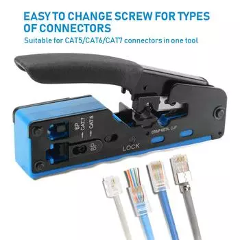 Обжимные клещи RJ45, проходные обжимные клещи, кусачки для зачистки кабелей Cat7, Cat6, Cat5e, 8P8C, модульный разъем Ethernet, универсальный инструмент для проводов