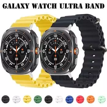 Ocean Band для Samsung Galaxy Watch Ultra 47 мм, 20 мм спортивный силиконовый ремешок для часов Galaxy Watch 7/FE/6/5/4 44 мм 40 мм ремешок for galaxy watch Ultra белый
